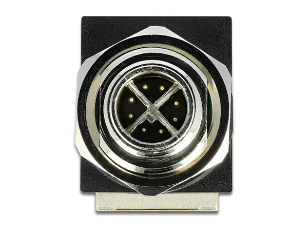 מתאם M12 Cat.6A תקע M12 8 pin X-coded לשקע RJ45 בזווית 90° נקבה DELOCK | 66472
