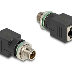 מתאם M12 Cat.6A תקע M12 X-coded 8 pin לשקע RJ45 ז/נ DELOCK | 60065
