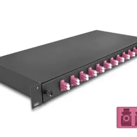 פאנל אופטי נשלף ''19 לארון תקשורת עם 12 שקעים LC Duplex OM4 להרכבה DELOCK | 67005