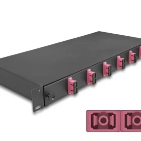פאנל אופטי נשלף ''19 לארון תקשורת עם 6 שקעים SC Duplex OM4 להרכבה DELOCK 67002