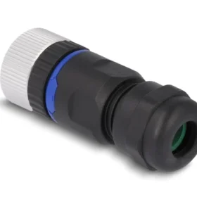 שקע M12 A-coded 5 pin IP67 בחיבור הברגה DELOCK | 60537