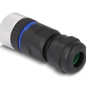 שקע M12 A-coded 8 pin IP67 בחיבור הברגה DELOCK | 60538