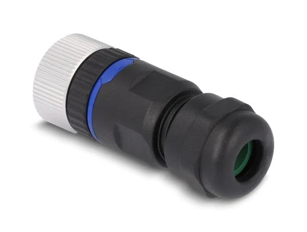 שקע M12 A-coded 8 pin IP67 בחיבור הברגה DELOCK | 60538