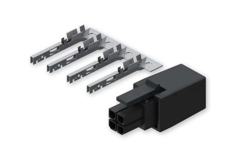 תקע 4 PIN עם מסופי מגע TelTonika | PR4MK04K | 4-PIN PLUG WITH CONTACT TERMINALS