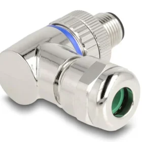 תקע M12 A-coded 3 pin 90° IP67 בחיבור הברגה DELOCK | 60539