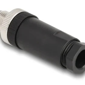 תקע M12 A-coded 3 pin IP67 בחיבור הברגה DELOCK | 60566