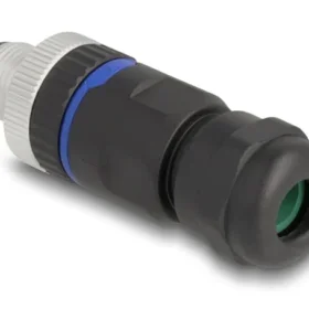 תקע M12 A-coded 4 pin IP67 בחיבור הברגה DELOCK | 60533