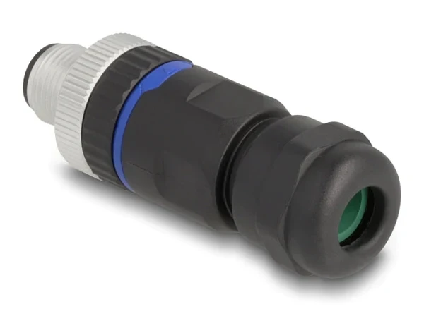 תקע M12 A-coded 4 pin IP67 בחיבור הברגה DELOCK | 60533