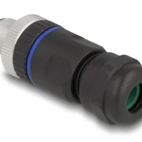 תקע M12 A-coded 8 pin IP67 בחיבור הברגה DELOCK | 60535