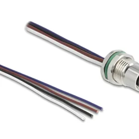 תקע M8 4 pin להתקנה בקדח עגול עם כבל 4 גידים אורך 0.5 מטר DELOCK | 80148