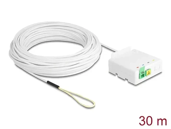 כבל אופטי דרופ SC/APC Simplex Drop cable כולל קופסת חיבורים FTTH להרכבה DELOCK | 85933
