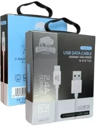 כבל הטענה מהיר מארז 12 יחידות Buffalo | BF-USB-TC-2M | USB A-Type C | 2.4A
