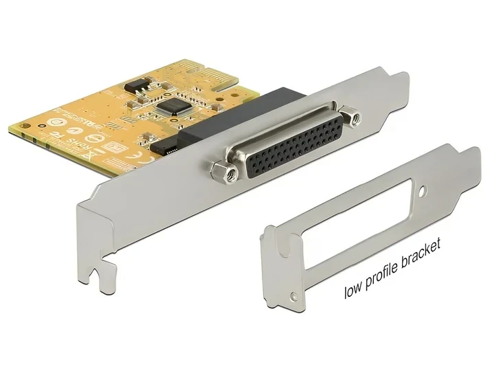 כרטיס PCIe x1 Serial RS-232 High Speed 921K ESD protection Low profile עם 2 יציאות DB9 צ'יפ Sunix שחור DELOCK | 62996