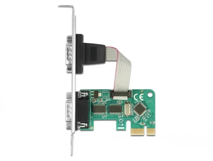 כרטיס PCIe x1 Serial RS-232 Low profile עם 2 יציאות DB9 צ'יפ WCH CH382L שחור DELOCK | 89918