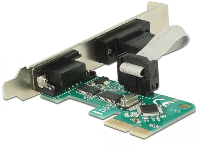 כרטיס PCIe x1 Serial RS-232 Low profile עם 2 יציאות DB9 צ'יפ WCH CH382L שחור DELOCK | 89918