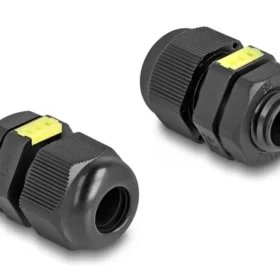 מגן כבלים M12 עם אוורור מוגן IP68 סט 2 יח' DELOCK | 60614