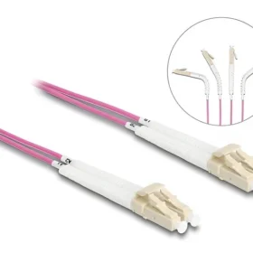 מגשר אופטי מולטי מוד LC Duplex OM4 ז/ז עם מחברים זוויתיים DELOCK | 88090