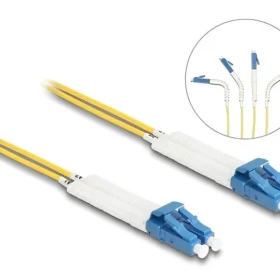 מגשר אופטי סינגל מוד LC Duplex OS2 ז/ז עם מחברים זוויתיים DELOCK | 88077