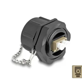 מופה אופטי מולטי מוד LC Duplex נ/נ עם מכסה IP68 להתקנה בקדח עגול 25.2 מ"מ DELOCK | 87885