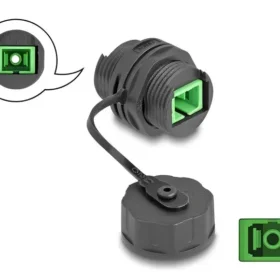 מופה אופטי סינגל מוד SC Simplex נ/נ עם מכסה IP68 להתקנה בקדח עגול 20 מ"מ DELOCK | 88032