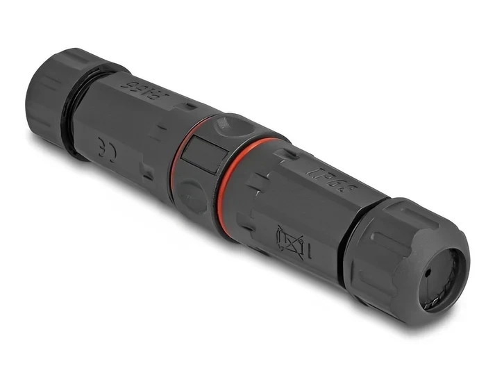 מופה לסיבים אופטים סינגל מוד LC Duplex APC אטומה נגד מים IP68 צבע שחור DELOCK | 87874