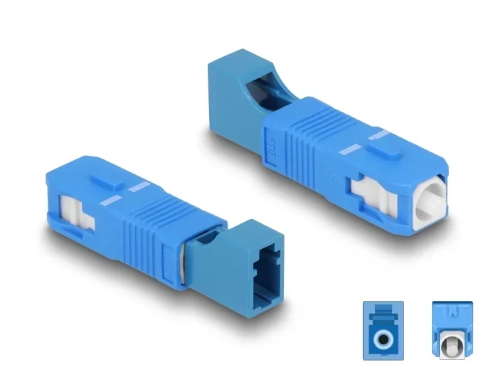 מתאם אופטי לסיבים היברידיים SC Simplex זכר לשקע LC Simplex ז/נ DELOCK | 87941