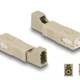 מתאם אופטי לסיבים היברידיים SC Simplex זכר לשקע LC Simplex ז/נ DELOCK | 87942