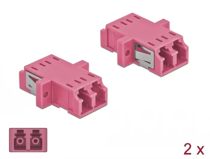מתאם אופטי לפאנל LC Duplex OM4 מולטי מוד נ/נ סט 2 יח' DELOCK | 86537