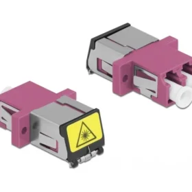 מתאם אופטי לפאנל LC Duplex OM4 מולטי מוד עם מכסה להגנה בלייזר נ/נ DELOCK | 86901