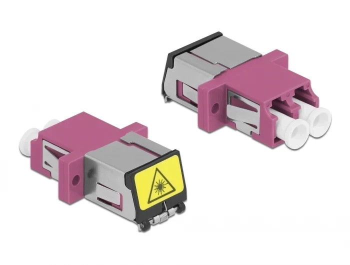 מתאם אופטי לפאנל LC Duplex OM4 מולטי מוד עם מכסה להגנה בלייזר נ/נ DELOCK | 86901