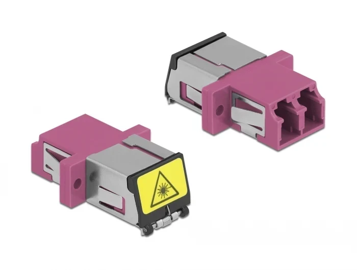 מתאם אופטי לפאנל LC Duplex OM4 מולטי מוד עם מכסה להגנה בלייזר נ/נ DELOCK | 86901