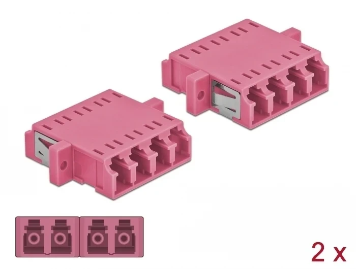 מתאם אופטי לפאנל LC Quad OM4 מולטי מוד נ/נ סט 2 יח' DELOCK | 86542