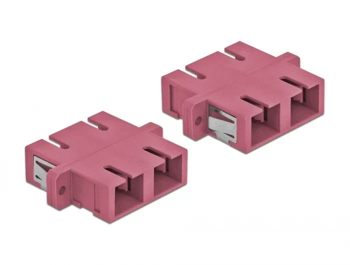 מתאם אופטי לפאנל SC Duplex OM4 מולטי מוד נ/נ סט 4 יח' DELOCK | 85998