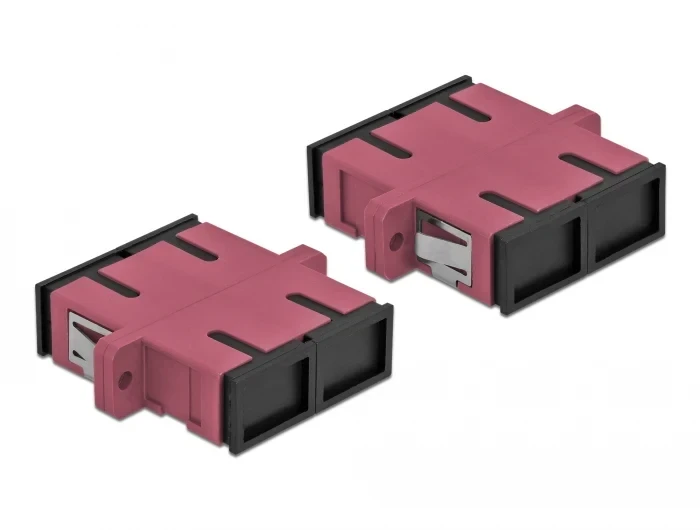 מתאם אופטי לפאנל SC Duplex OM4 מולטי מוד נ/נ סט 4 יח' DELOCK | 85998