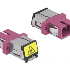 מתאם אופטי לפאנל SC Simplex OM4 מולטי מוד עם מכסה להגנה בלייזר נ/נ DELOCK | 86891