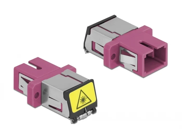 מתאם אופטי לפאנל SC Simplex OM4 מולטי מוד עם מכסה להגנה בלייזר נ/נ DELOCK | 86891