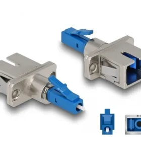 מתאם אופטי לפאנל לסיבים היברידיים LC Simplex זכר לשקע SC Simplex ז/נ DELOCK | 87944