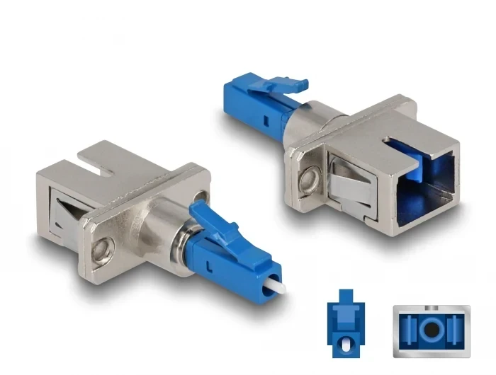 מתאם אופטי לפאנל לסיבים היברידיים LC Simplex זכר לשקע SC Simplex ז/נ DELOCK | 87944