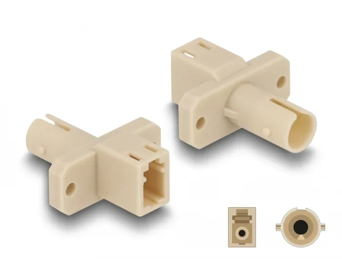 מתאם אופטי לפאנל לסיבים היברידיים LC Simplex נקבה ל- ST Simplex נקבה DELOCK | 87939