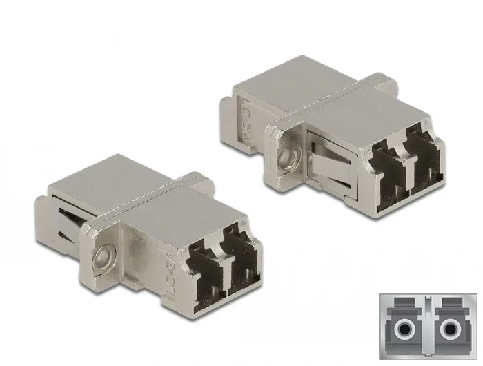מתאם אופטי מתכתי לפאנל LC Duplex סינגל מוד נ/נ DELOCK | 86874