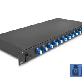 פאנל אופטי נשלף ''19 לארון תקשורת עם 12 שקעים LC Duplex OS2 להרכבה DELOCK | 67003