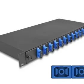 פאנל אופטי נשלף ''19 לארון תקשורת עם 12 שקעים SC Duplex OS2 להרכבה DELOCK | 67006
