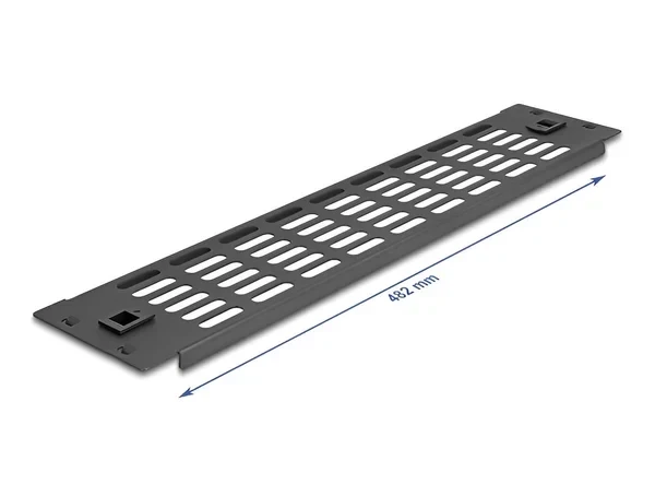 פאנל עיור עם חריצי אוורור 2U / 19'' Tool free לארון תקשורת DELOCK | 66987