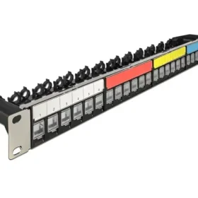 פאץ' פאנל ''19 / 1U לארון תקשורת 24 פורט ללא שקעים DELOCK | 66921
