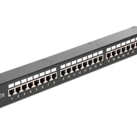 פאץ' פאנל ''19 / Cat.6 1U לארון תקשורת עם 24 שקעים RJ45 מסוככים DELOCK | 43295