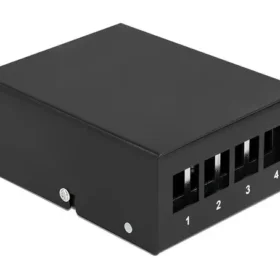 פאץ' פאנל 4 פורט ללא שקעים DIN rail mounting בצבע שחור DELOCK | 43409