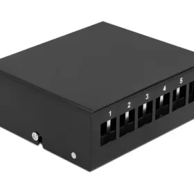 פאץ' פאנל 6 פורט ללא שקעים DIN rail mounting בצבע שחור DELOCK | 43411