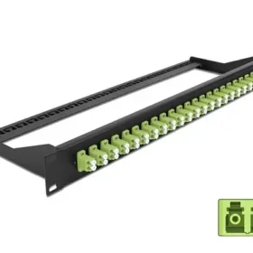 פאץ' פאנל אופטי ''19 לארון תקשורת עם 24 שקעים LC Duplex OM5 להרכבה DELOCK | 43391