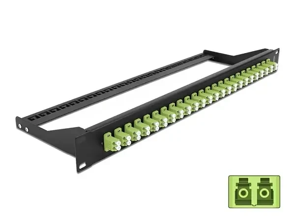 פאץ' פאנל אופטי ''19 לארון תקשורת עם 24 שקעים LC Duplex OM5 להרכבה DELOCK | 43391