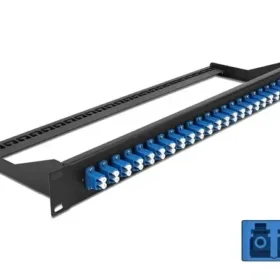 פאץ' פאנל אופטי ''19 לארון תקשורת עם 24 שקעים LC Duplex OS2 להרכבה DELOCK | 43386